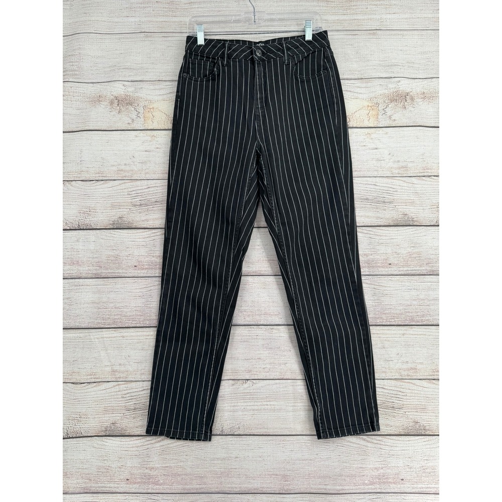 BDG Mom Jeans Women 28 Black Pinstripe High Rise Tapered Leg Denim